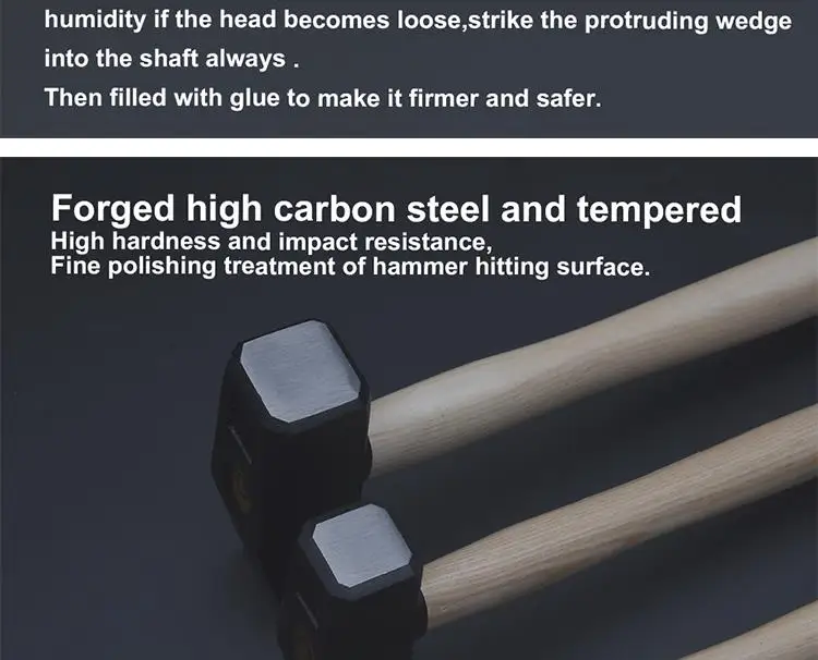 German Type Steel Machinist Hammer With Wood Handle