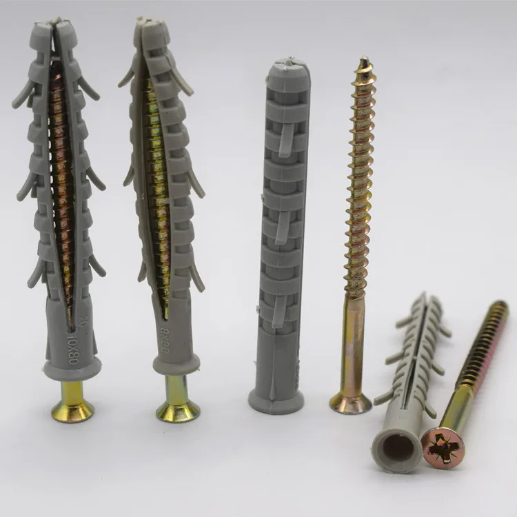 8mm And 10mm Plastic Wall Plug Expansion Anchor Sizes For Concrete