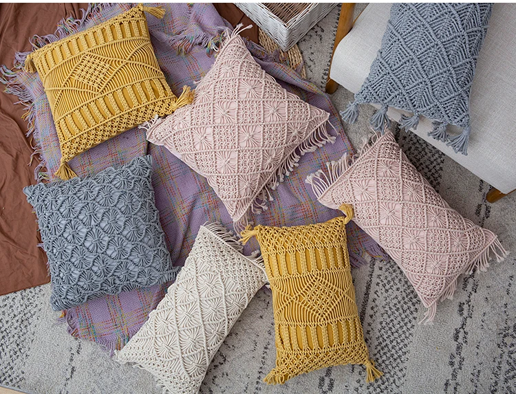 macrame floor cushion