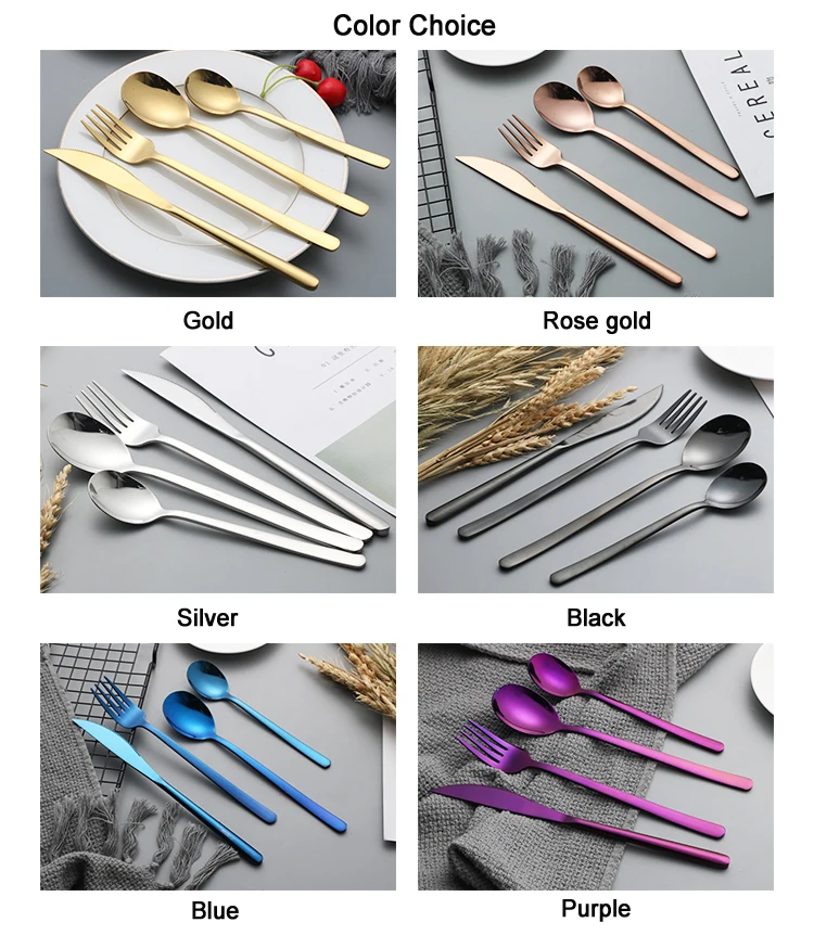 Wholesale Restaurant Stainless Steel 18/10 Gold Cutlery Flatware For