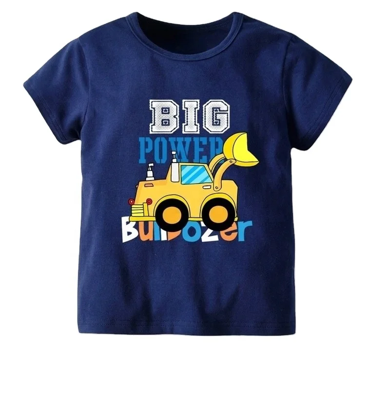 Bulldozer Printed Baby Short Sleeve T Shirt Newborn Infant Clothing ...