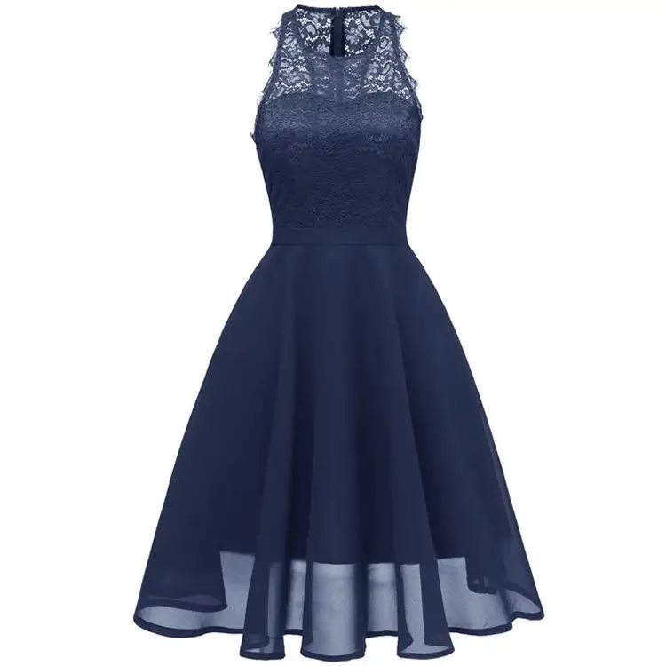 2019 Dropship Clothes Lace Upper Scoop Skater Dress Mother Of The Bride Dress