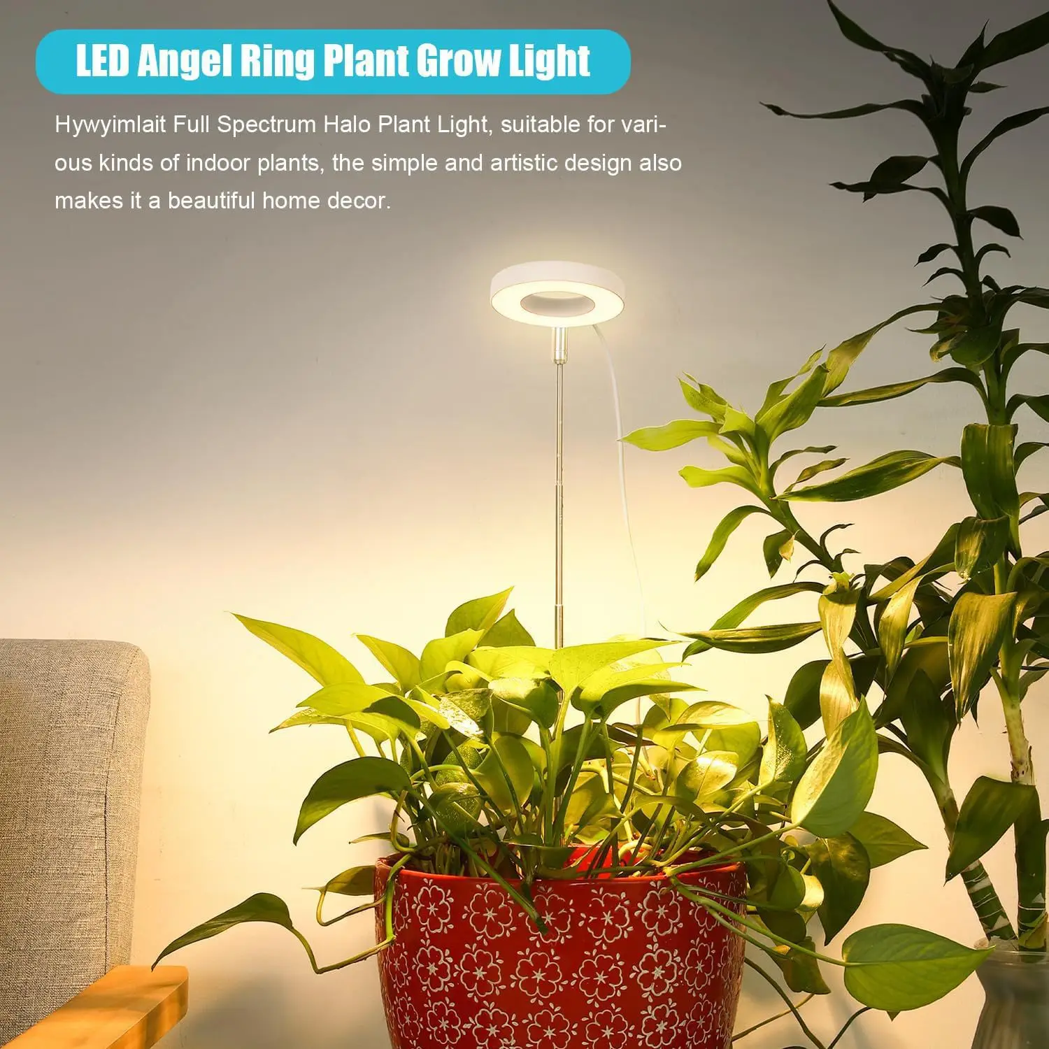 product led telescopic plant growth lamp with angel ring red  blue spectrum aluminum body flower timing fill light-13