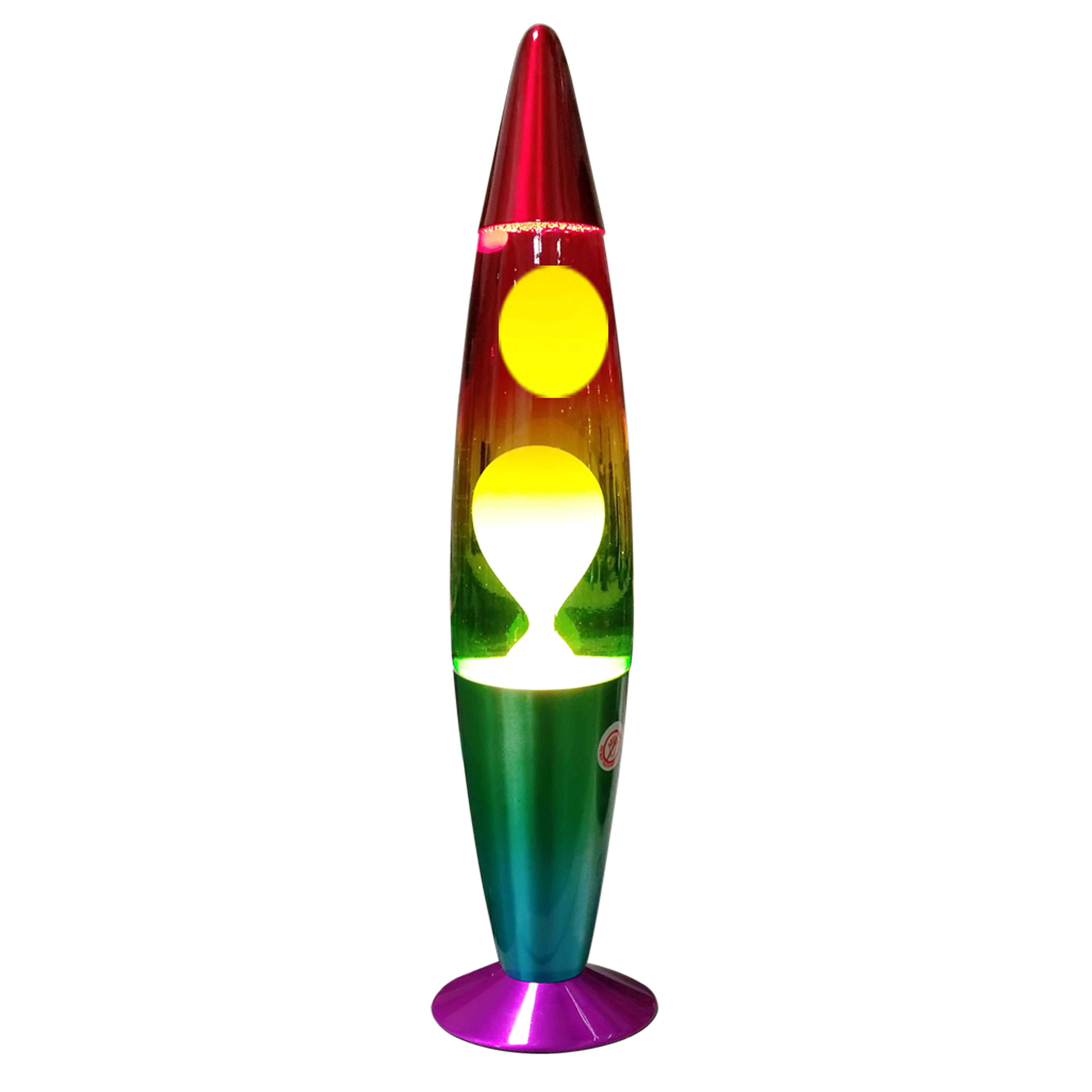 Aluminium base Modern new Rocket colorful rainbow glass bottle liquid lava motion lamp 16 inch fashionable bed room decoration
