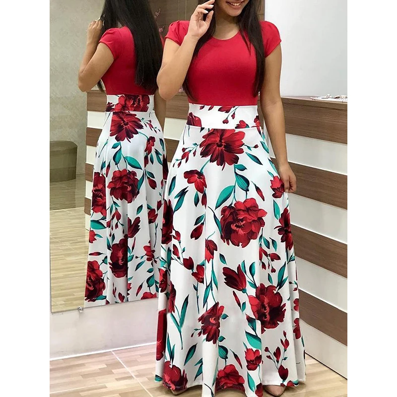 Women Smart Casual Dress Printed Cute And Sweety Chiffon Dress For ...