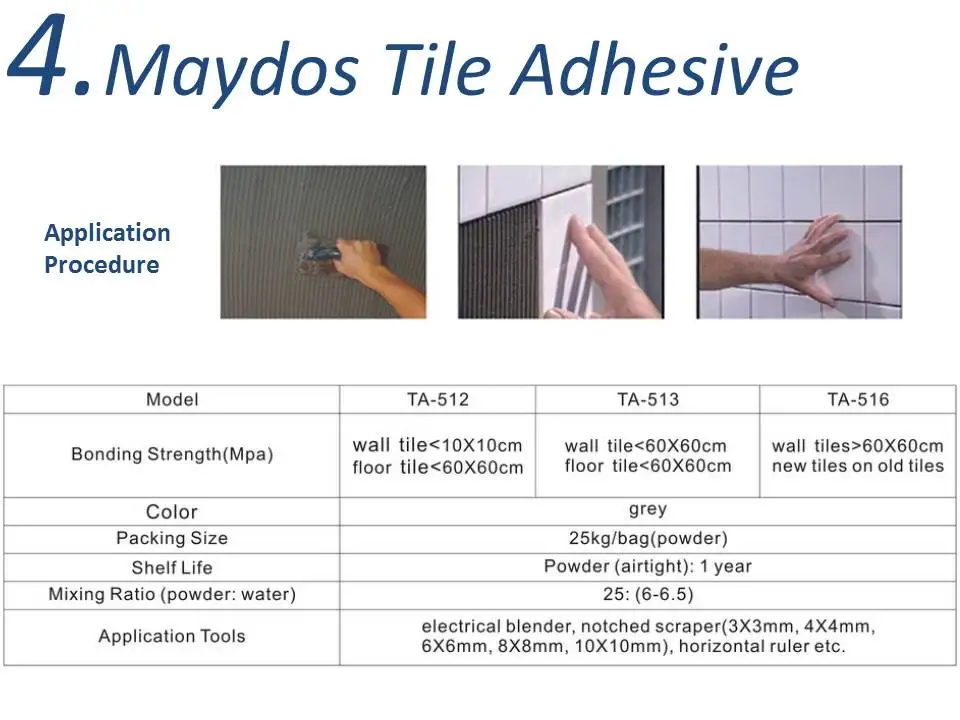 Maydos Flexible White Cement Based Glue For Ceramic Tiles(tile Adhesive