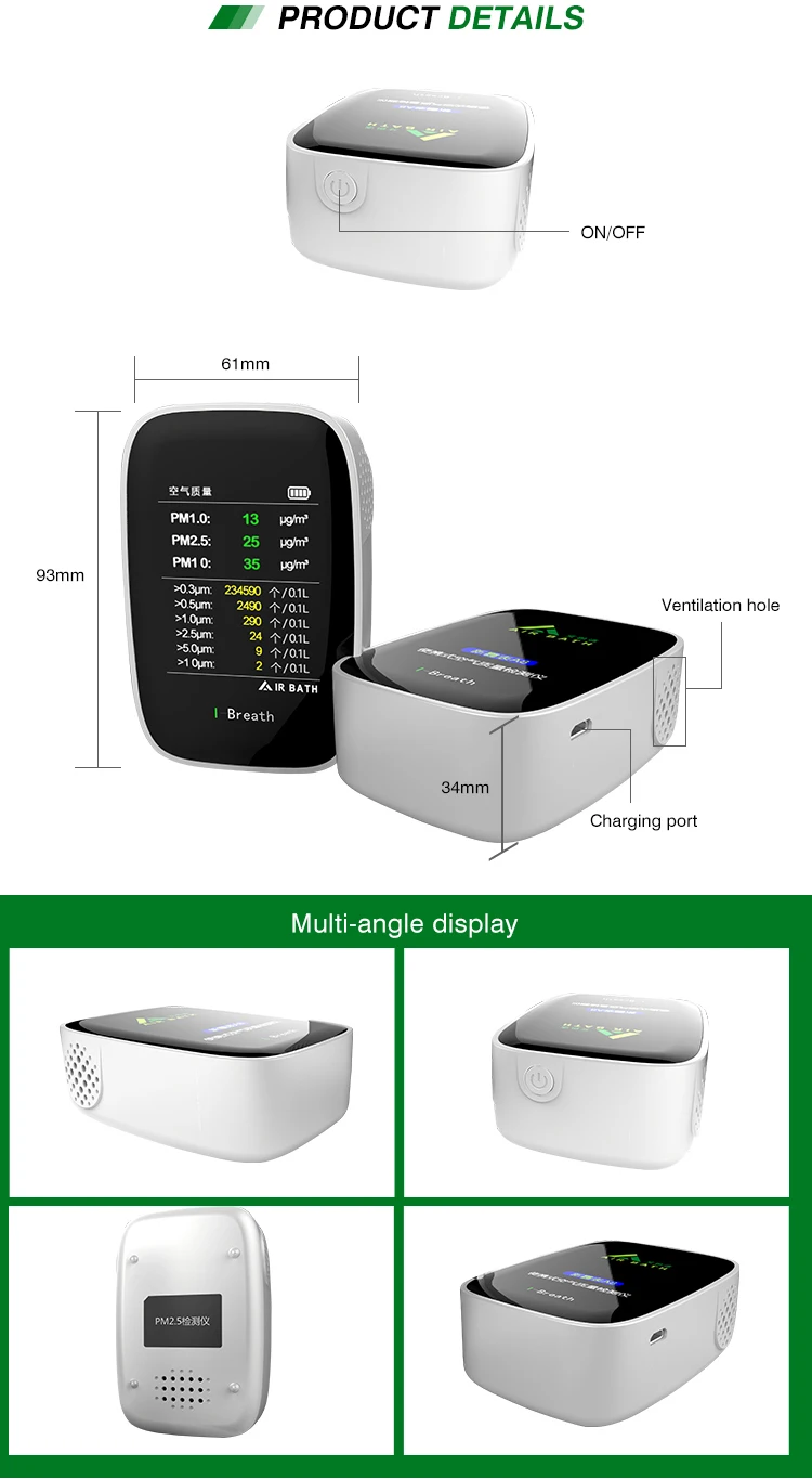 Newly designed Smart gas quality air pollution datalogger Gas Analyzer Carbon Dioxide CO2