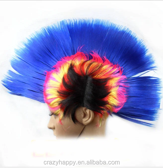 Unisex Cosplay Party Funny Wig Punk Rock Fancy Dress Costume Mohawk Hair Prop 