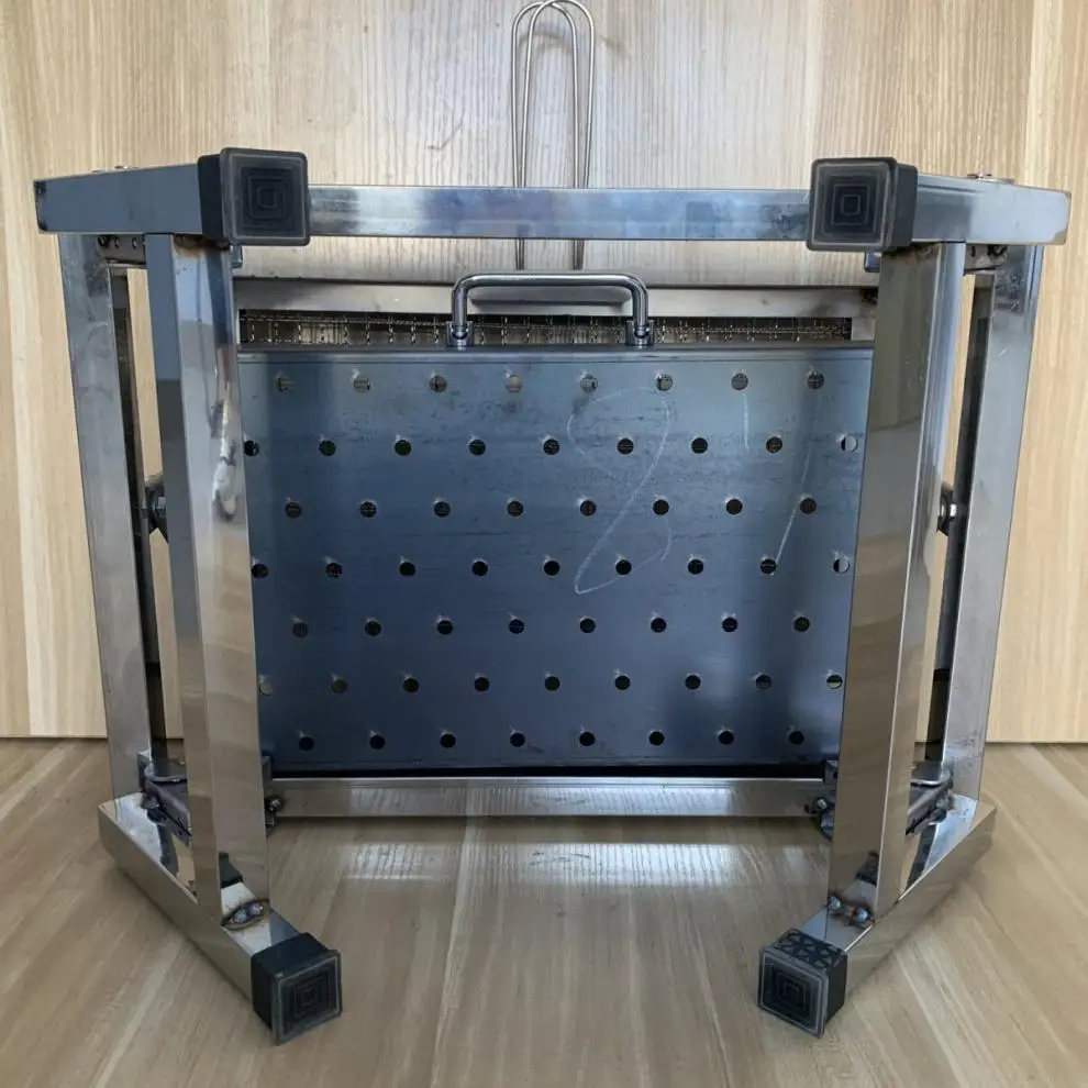 New stainless steel barbecue grill portable folding grill for outdoor camping grilling meat and fish rotating household BBQ rack factory