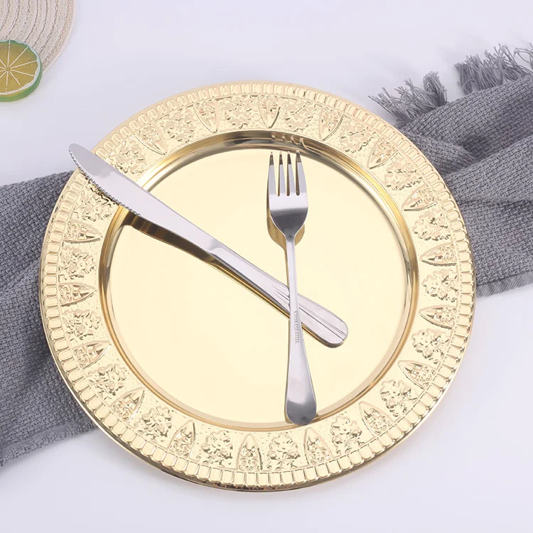 Wholesale Charger Plates Black Chargers Dining Plastic 13inch Wedding