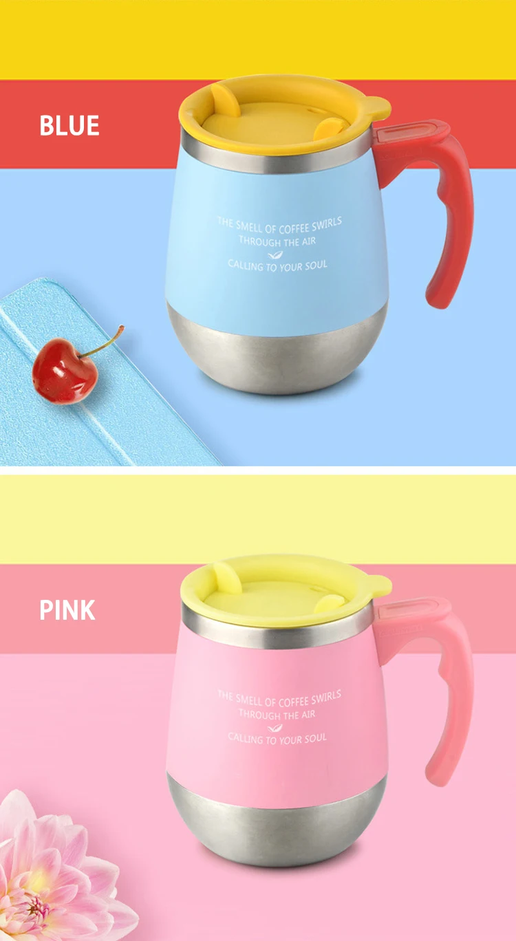 Cup Thermo Mug With Hot Coffee Vacuum Built in Stainless Steel Suction Labeling Machine Waterproof Led Thermos