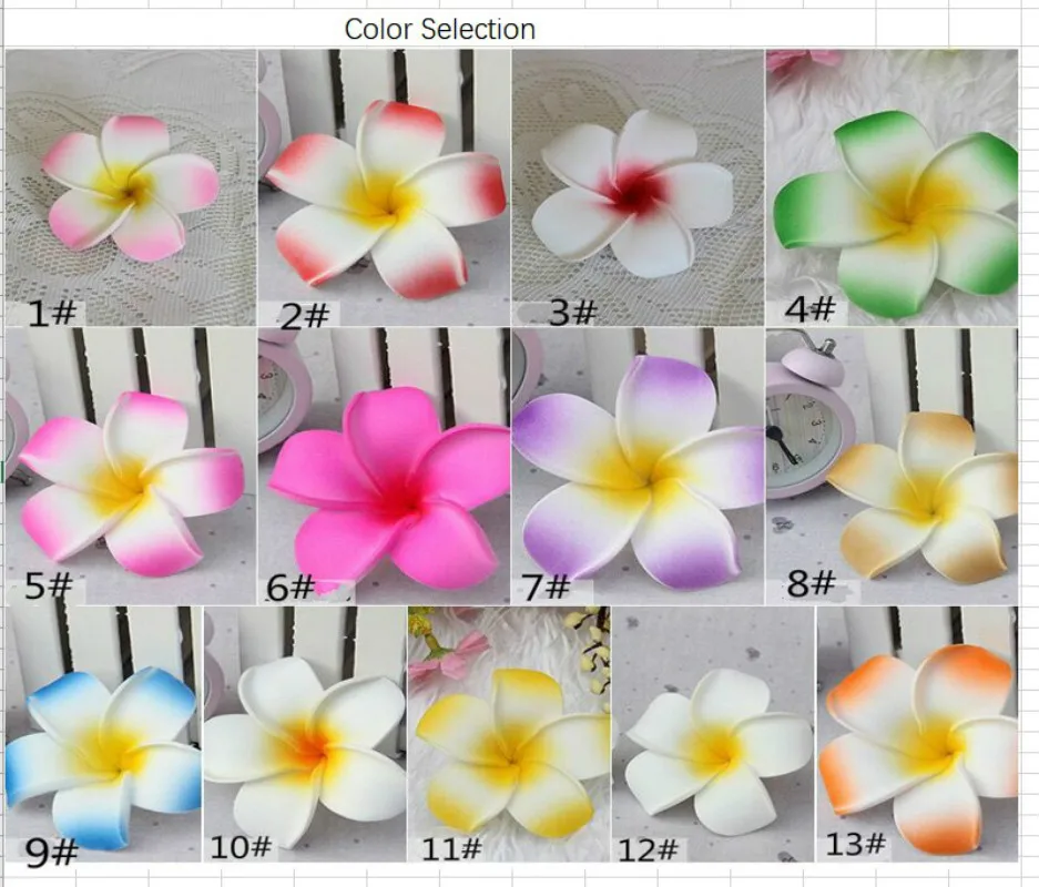 Tahitian Tiare Hawaii Plumeria Foam Flower Artificial Frangipani Beach