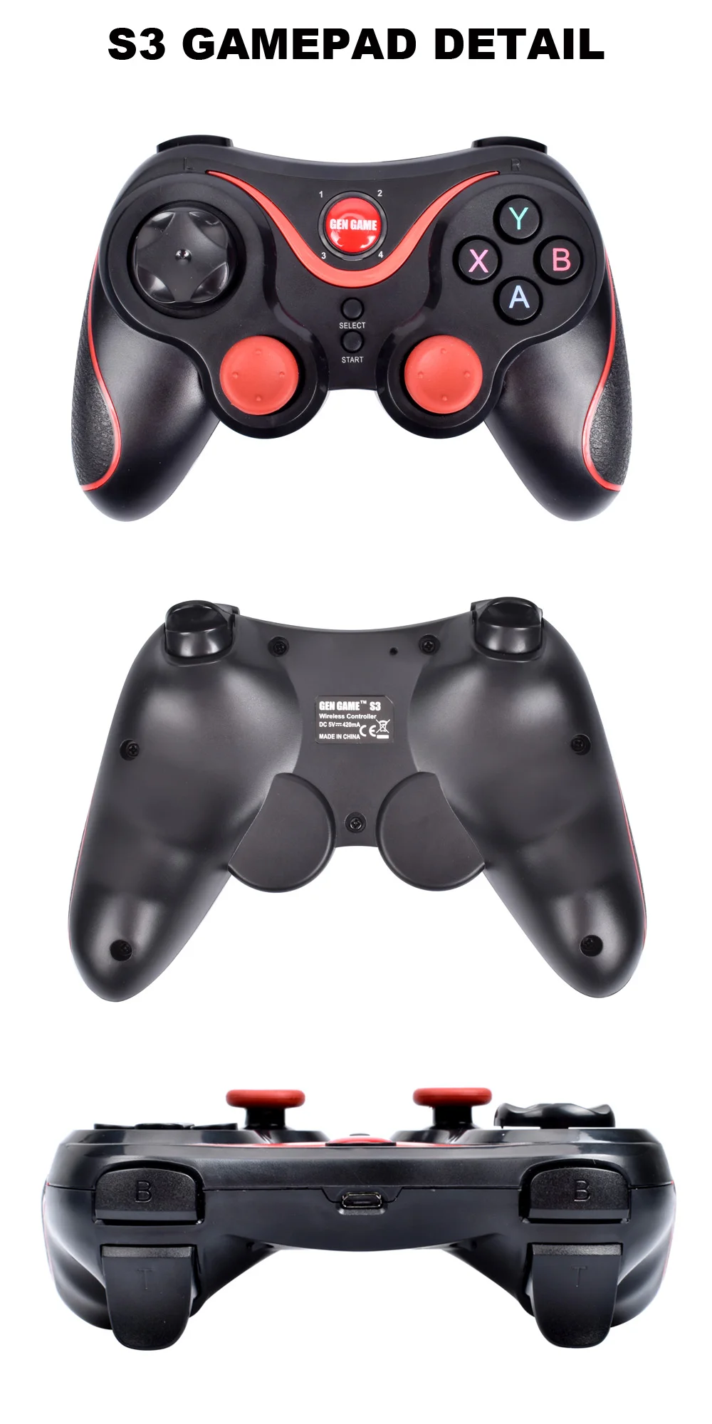 verhaal Ineenstorting binair S3 Wireless Game Controller Gamepad Joystick For Android Cellphone Tablet  Tv Box,Pad,Tablet - Buy Tv Box Gamepad,Gamepad Controller For  Android,Cellphone Gamepad Product on Alibaba.com