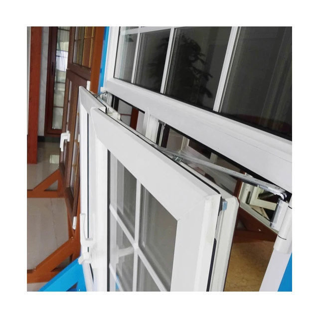 side hinged window/swing and hinged windows/60 series pvc tilt window/guangzhou