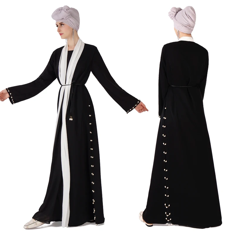 New Design Islamic Open Muslim Kimono Abaya Autumn Long Sleeve Cardigan ...