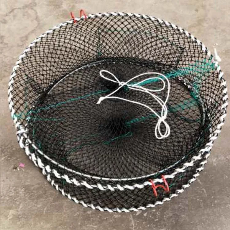 Thick 5.0 Steel Wire Spring Cage Three Hole Crab Cage Folding Sea Crab
