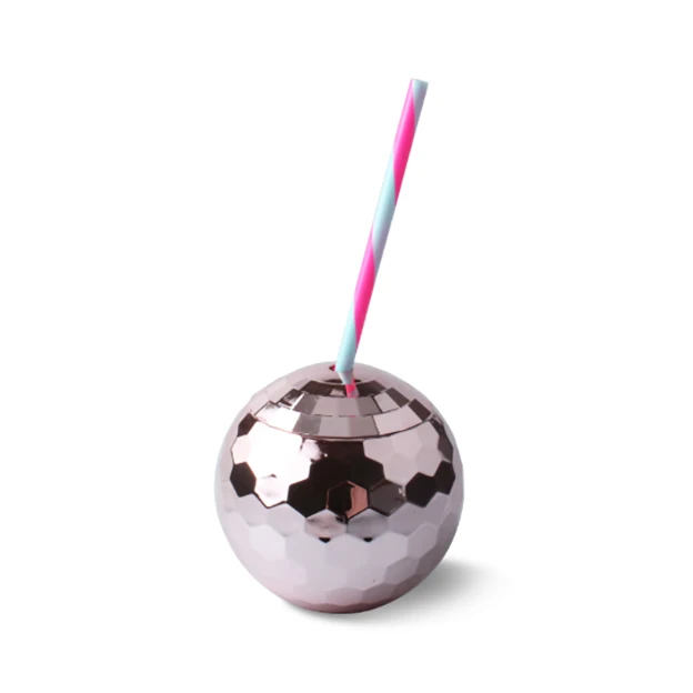 disco ball tumbler with straw