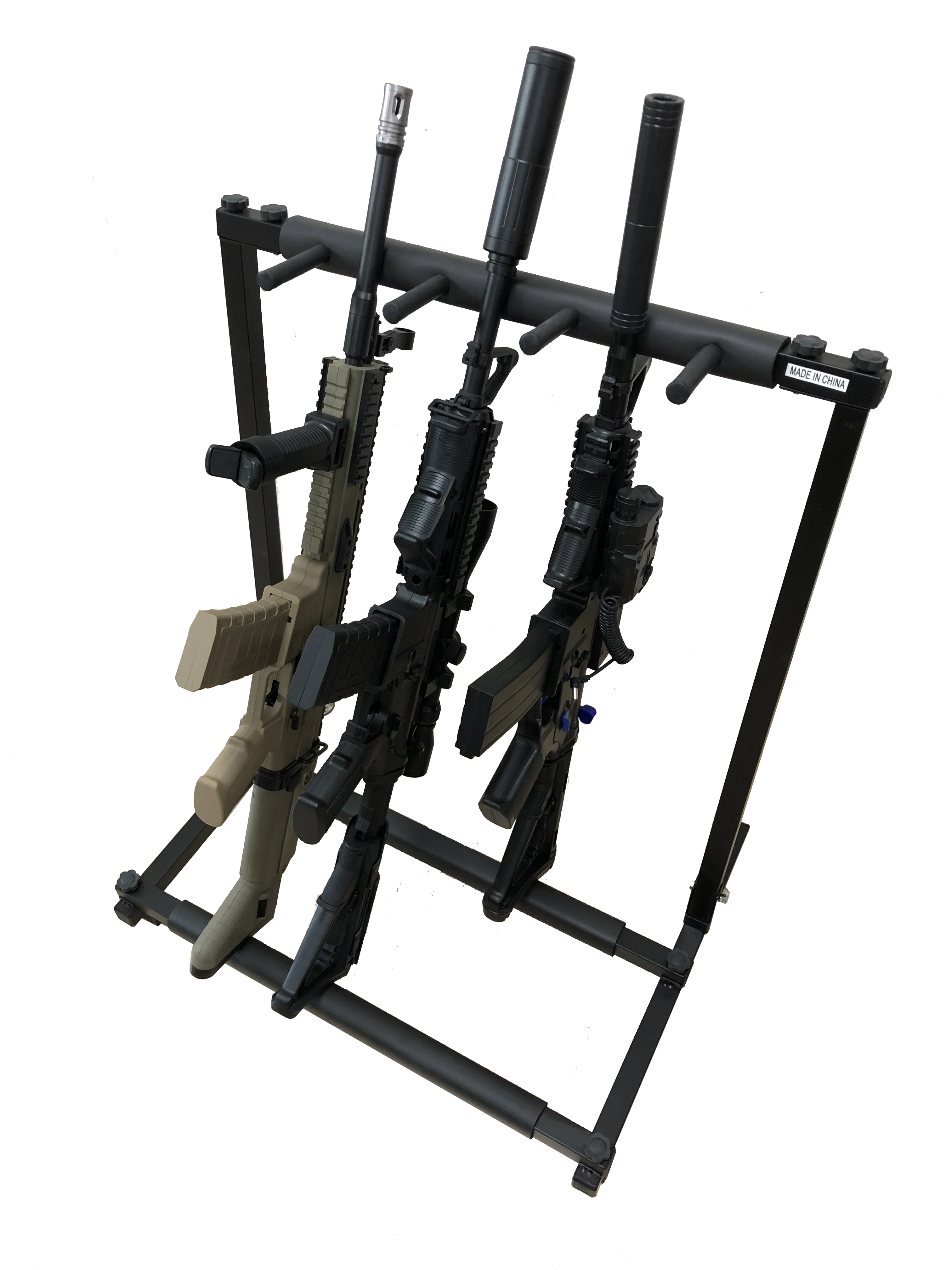 Simple 3 Seats Hunting Rifle Gun Weapon Rack Shooting Display Stand ...