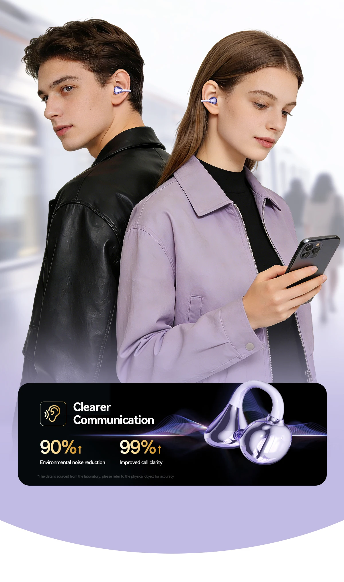 M159 OEM ODM Open Ear Clip Wireless Earbuds BT 6.0 40H Battery LED HD Calling ENC Waterproof Dual Transducers Custom Logo