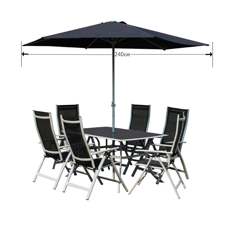 7pcs Outdoor Folding Patio Dining Set With Table 4 Chairs Umbrella And Built In Base Buy Patio Dining Set With Umbrella Garden Table Patio Funiture Product On Alibaba Com