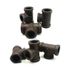 retro-style wall pipe fitting malleable iron equal tee 1/2" pipe fitting tee for wood ladder pipe wall shelf