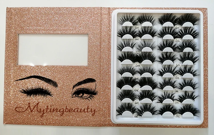 Muting Best Selling Wholesale Mink Lashes 16 Pair False Lash Book Custom Eyelash Book Packaging