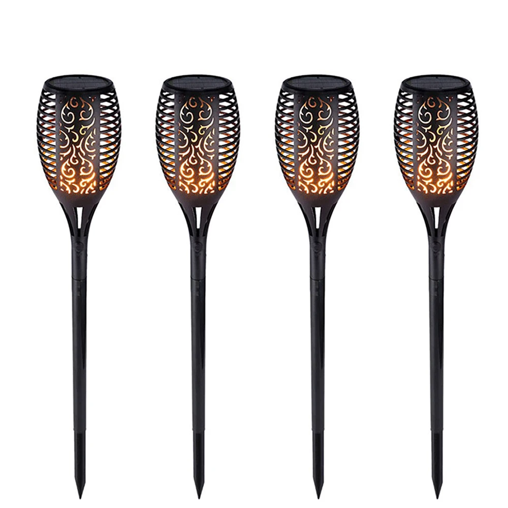 Decorative solar torches lights, 4pack Waterproof 33leds solar flame torches lights outdoor, with dancing flames