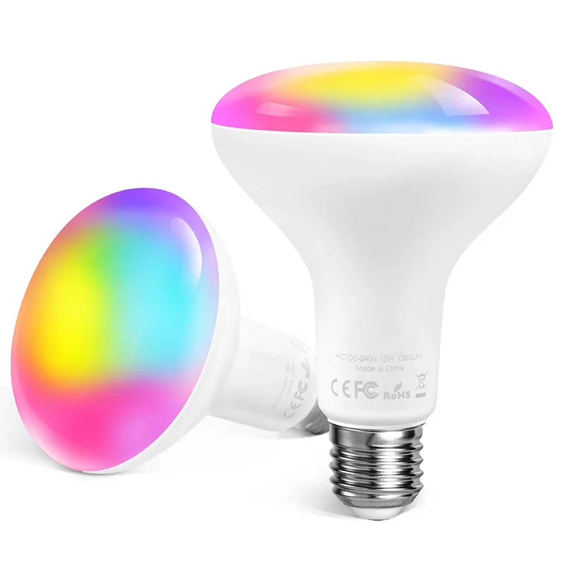 WiFi Control BR30 Smart LED Flood Light Bulb Tunable Warm White & Color Changing Light Bulb Compatible with Alexa & Google Home