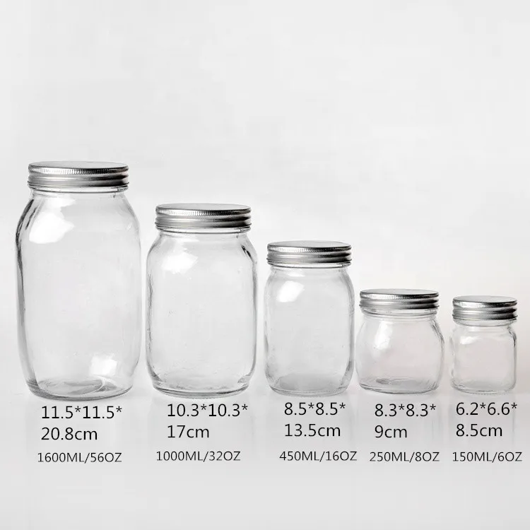 Wholesale Amz Different Sizes Airtight Food Container Clear Glass Mason ...