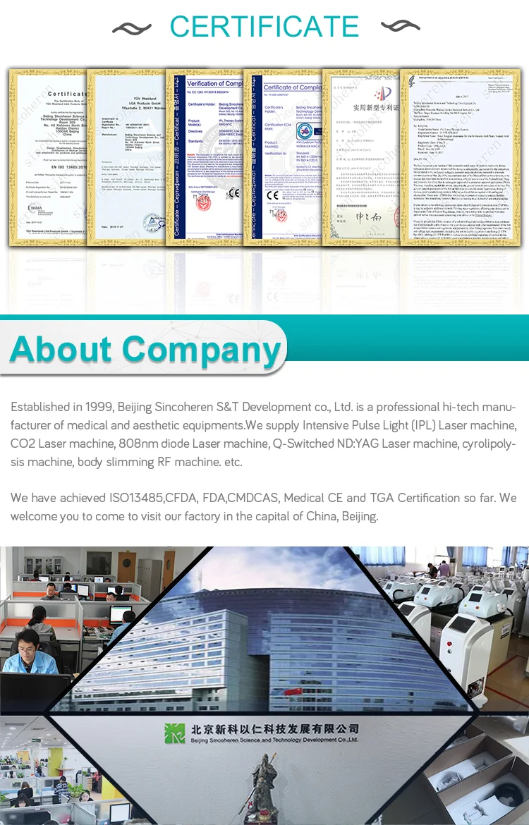 Sincoheren Ipl and Shr Super Hair Removal Multifunctional Ipl Laser Machine with factory price