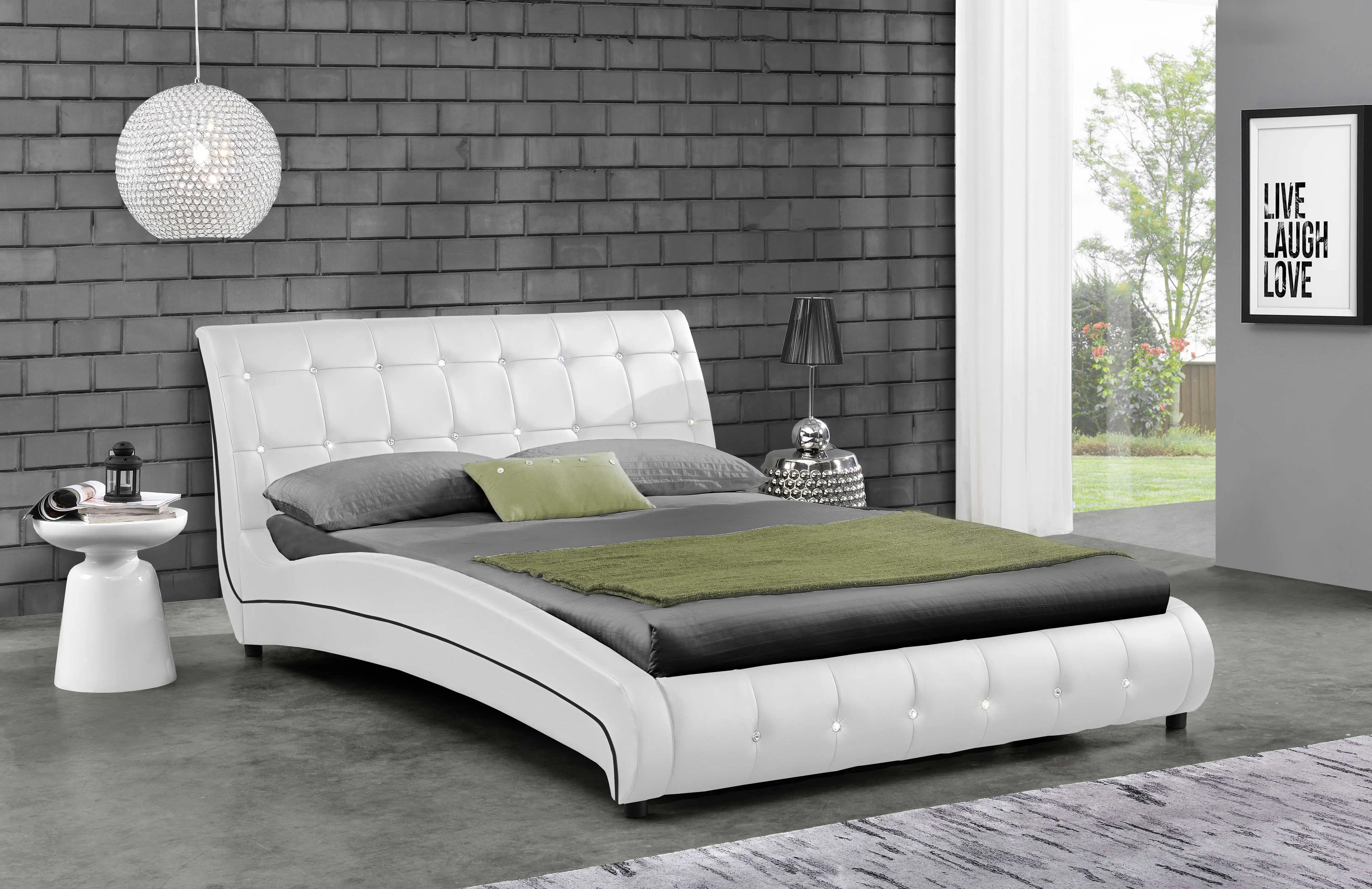 2020 1144 最新设计现代卧室家具 pu 皮革大床框架