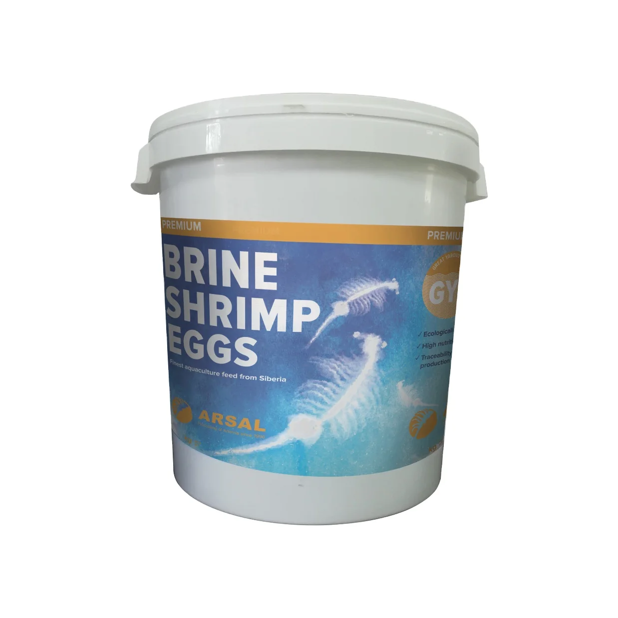 
Russian Wholesale High Hatching Rate Artemia Cysts Brine Shrimp Eggs in Plastic Bucket 