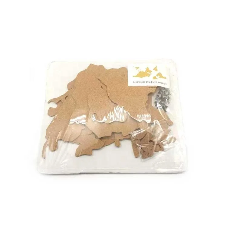 
World Map Unframed Corks Board with Extra Strength Self Adhesive Backing for wall bulletin, 5mm thick x 900mm x 407mm 