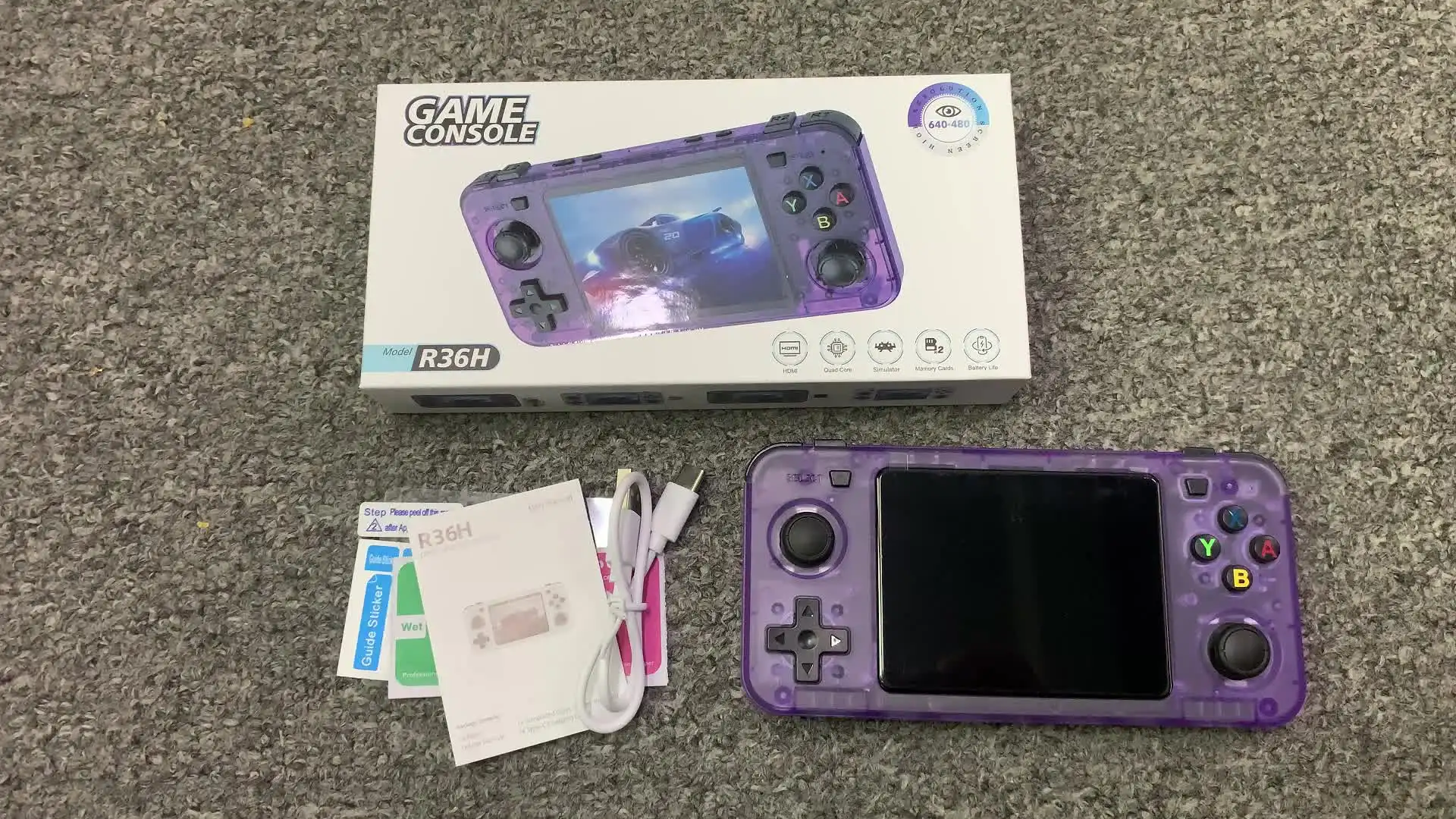 R36H 3.5 Inch Retro Handheld Game Console - Portable Emulator