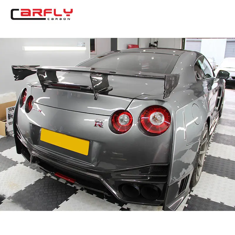 Carbon Fiber Nismo Rear Spoiler with Brake Light for Nissan GTR R35 ...