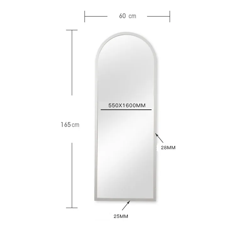 MOK Customized top sale modern wall mounted full length arched mirror vintage style dressing full length mirror supplier China