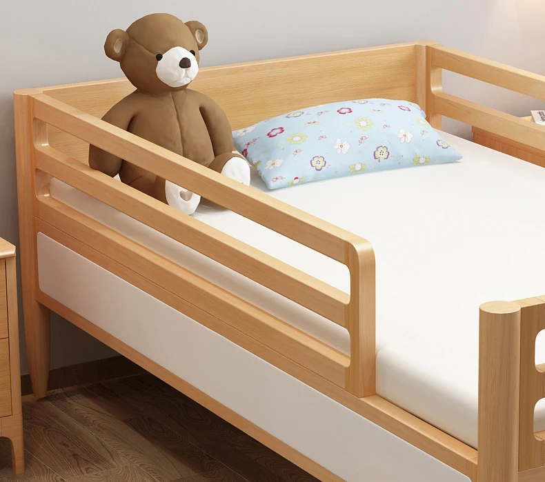 product-Multifunctional Eco-Friendly Paint Kids Crib Attached Adult Wooden Toddler Children Bed Set--1