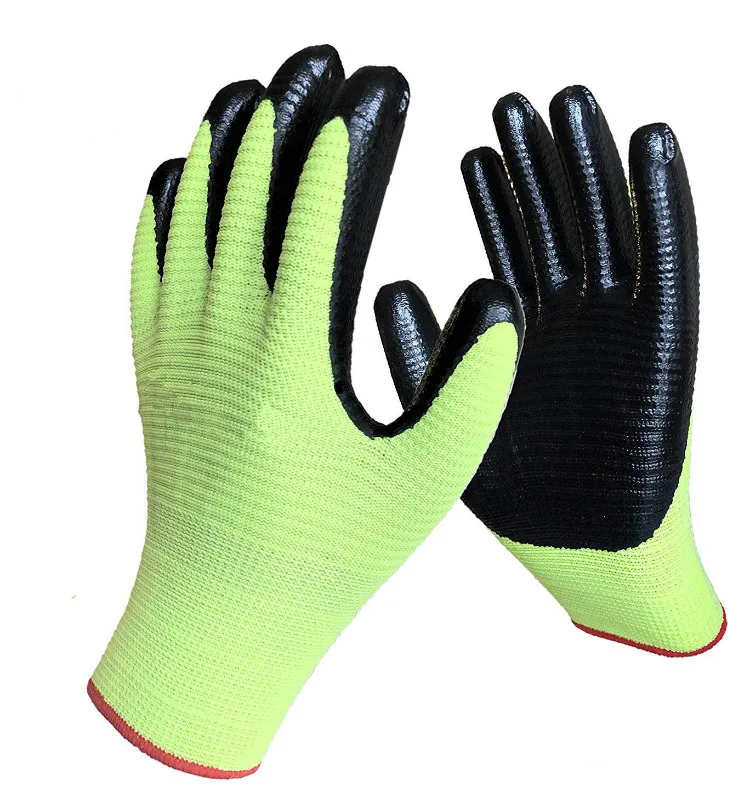 13g U3 Zebra Nylon Knitted Breathable Smooth Nitrile Palm Coated ...