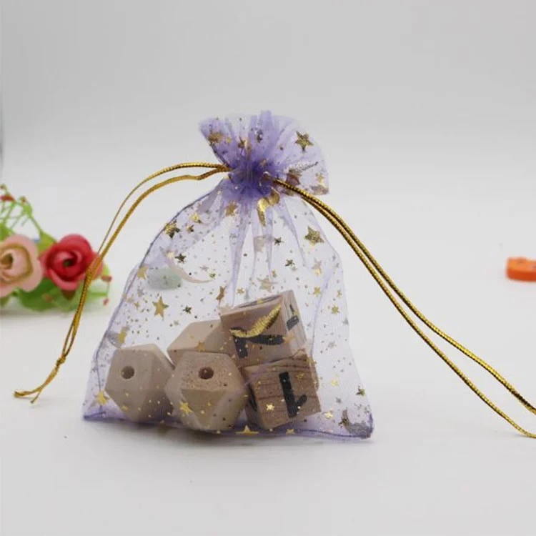 Wholesale 13x18cm Purple Moon&Star Organza Bags Pouches Wedding/Christmas Hot 