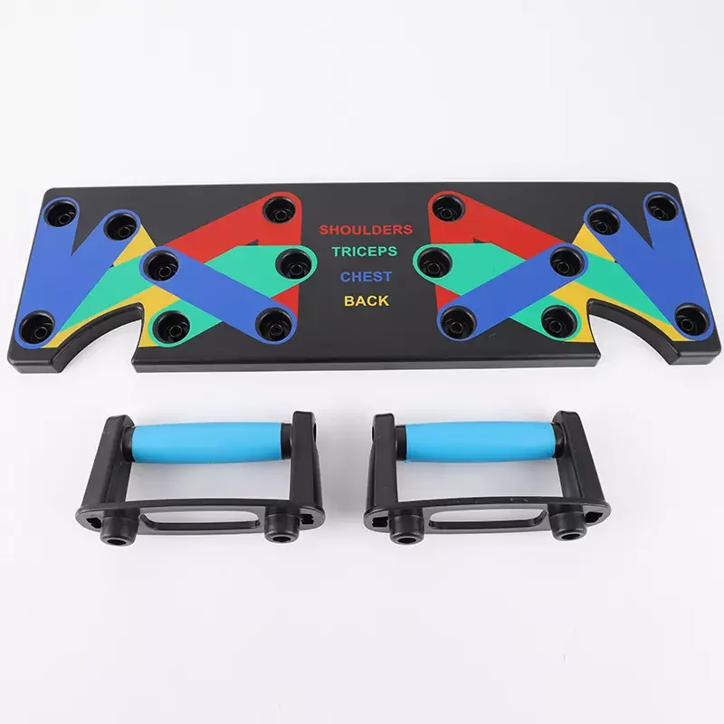 New Custom Folding Multifuncion Push Up Floor Board 9 In 1 Push Up Board With Resistance Bands