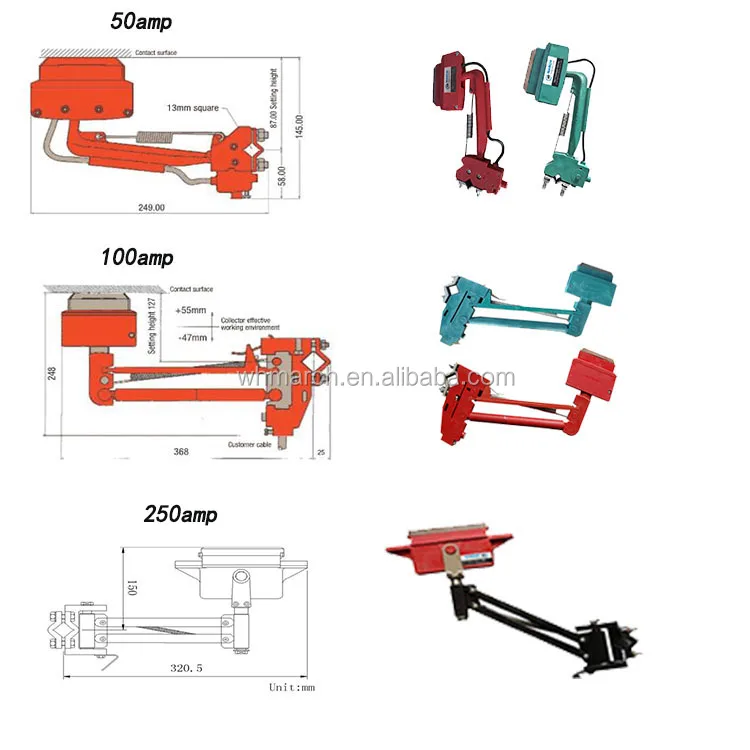 March 100Amp overhead traveller current collector for crane