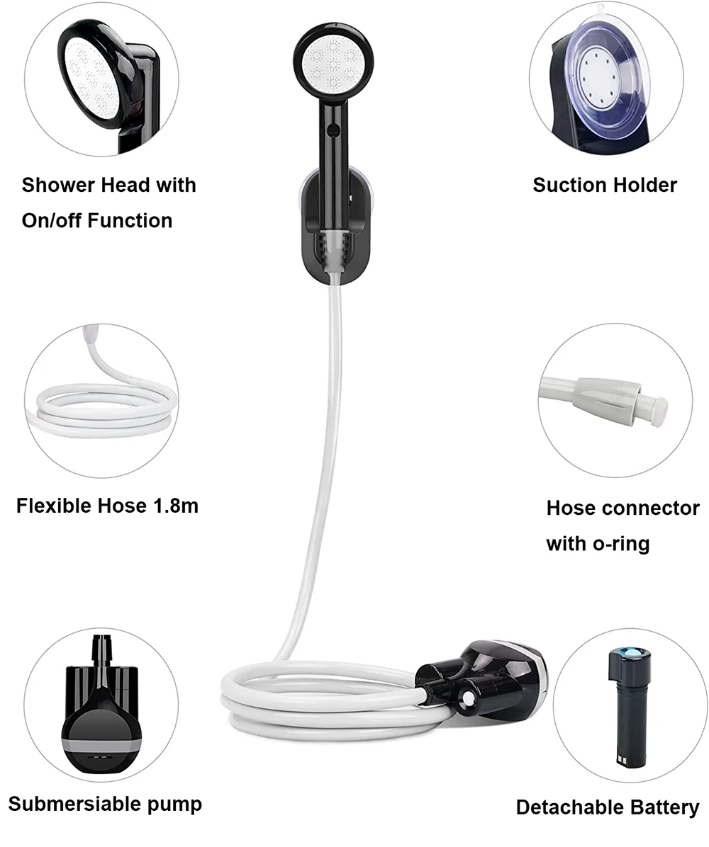 Cordless Portable Muslim Shattaf Shower Handheld Waterproof Design Quiet Operation for Travel Beach and Caravan Use manufacture