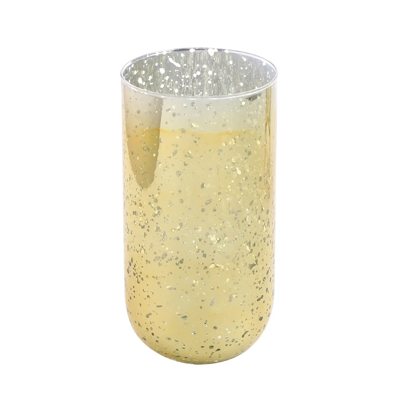 Speckled Gold Classy Mercury Wine Glass Votive Tealight Candle Holders