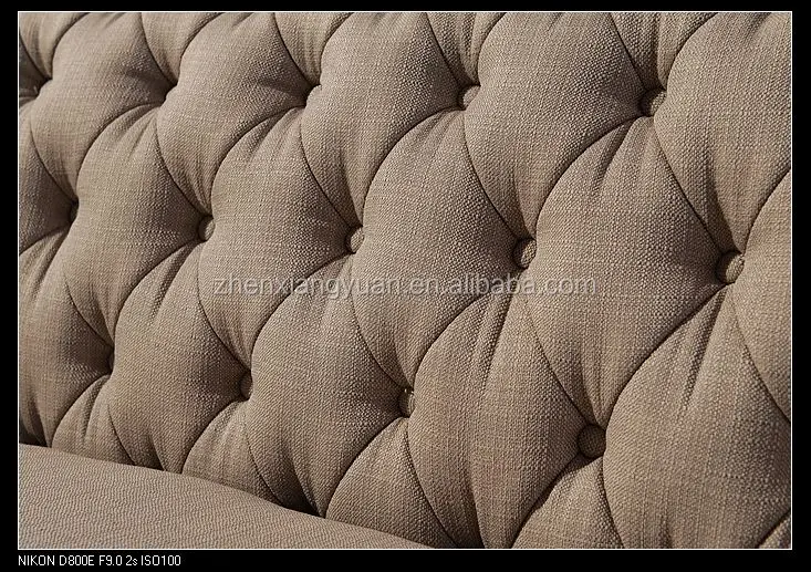 2021 Living room furniture Classic Tufted chesterfiled fabric  Tufted Victorian Sofa sets