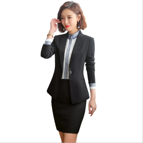 Spring New Solid Color Fashion Slim Ladies Business Professional Suit ...