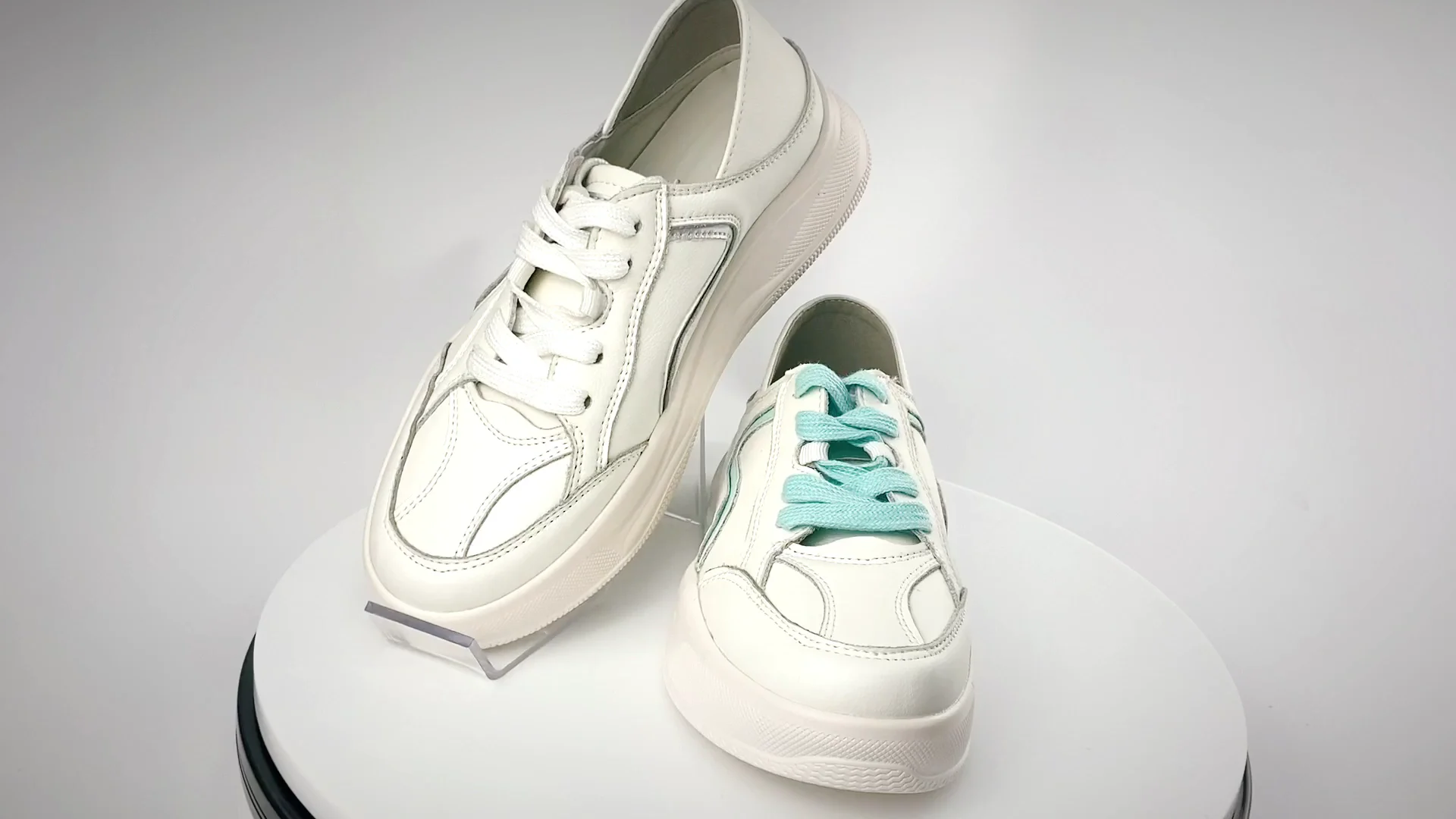 Custom White Women Sneakers Shoe Pu Genuine Leather Casual Shoes Women