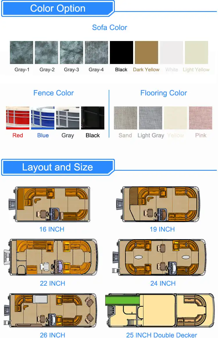 Kinocean New Arrival Floating Pontoon Boat pontoon boat seats furniture pontoon boat with motor for sale