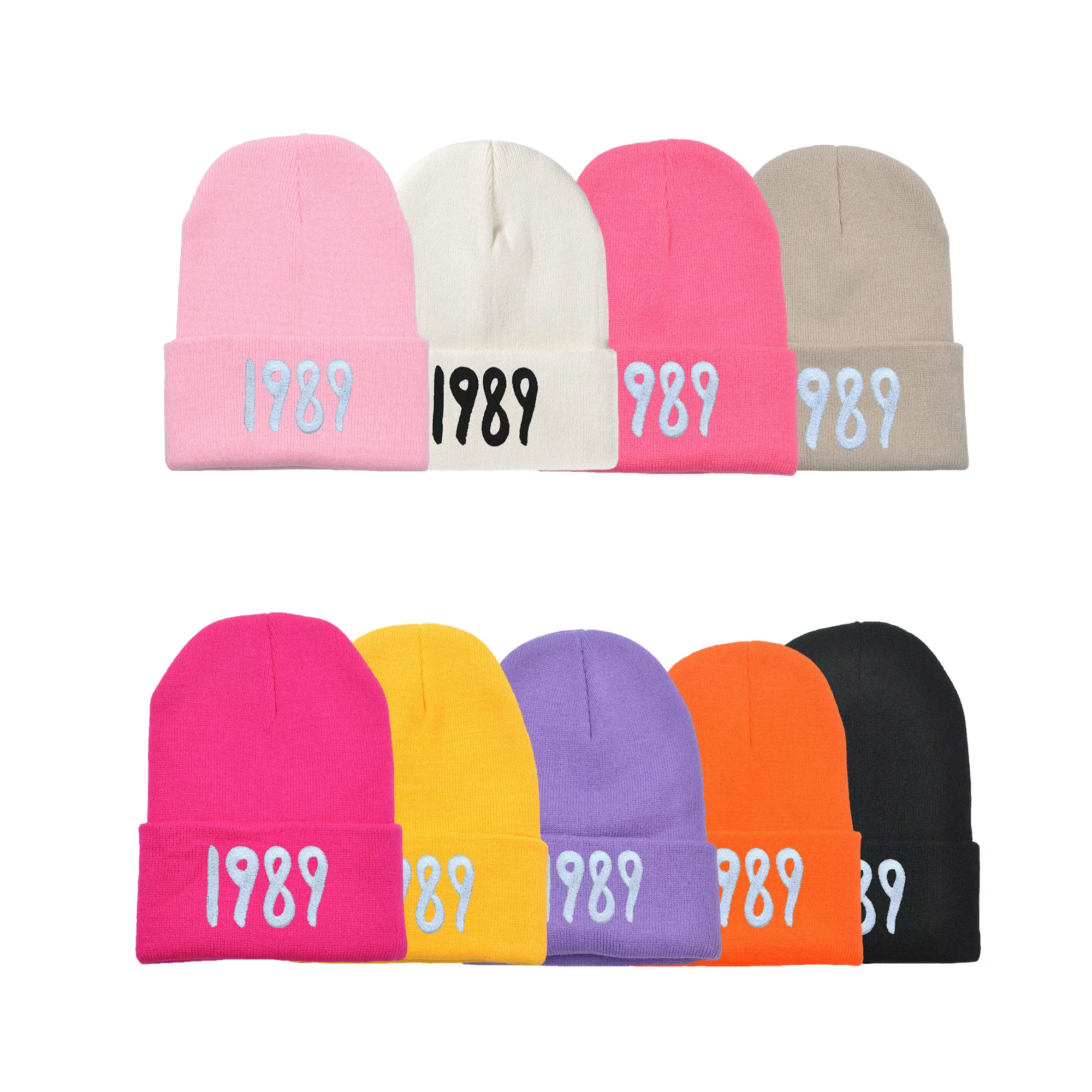 Fashion Winter Taylor Album 1989 Custom Logo Warm Color Hat Cap Knitted Embroidery Beanie Buy