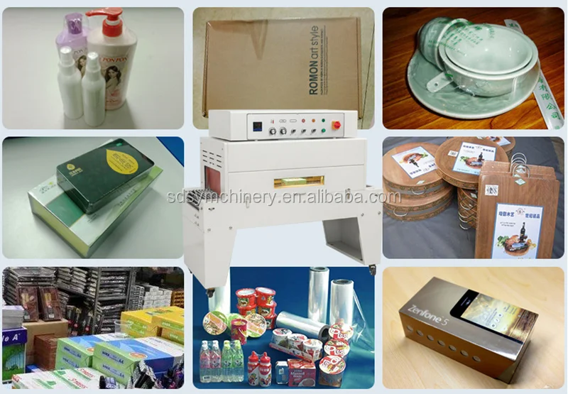 Shrink tunnel machine Bottle / Book / Carton Box POF film shrink packaging heat shrink tunnel machine