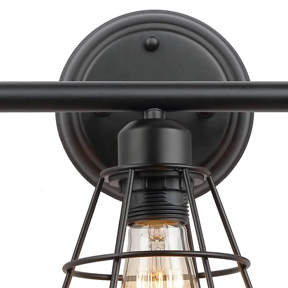 Amazon Hot Selling American Style Retro Wrought Iron Industrial Wall Lamp Creative Restaurant Cafe 2 Head LED Wall Lights